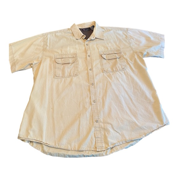 Faded Glory Other - Men’s short sleeve casual button down shirt in tan by Faded Glory sz XXL
